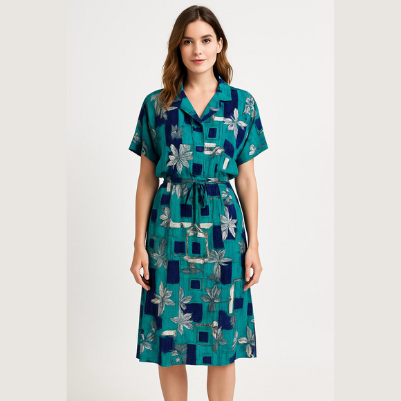 Sag Harbor Dresses & Skirts - Sag Harbor Vintage Blue Skirt Set with Notched Collar